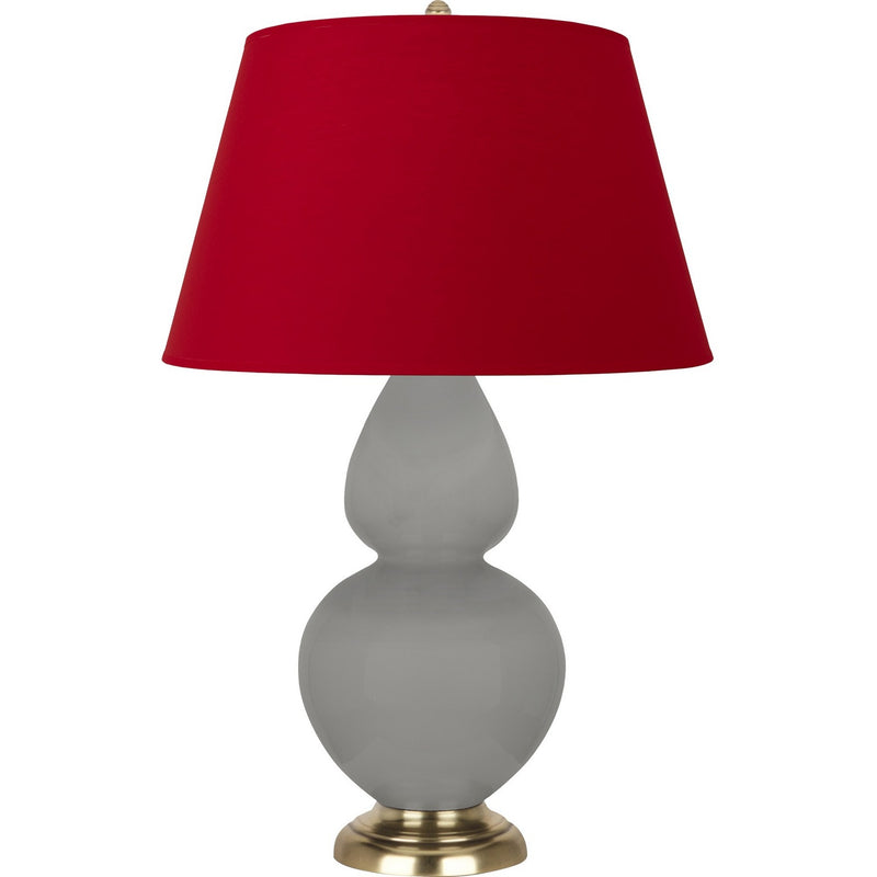 Robert Abbey MST55R One Light Table Lamp, Matte Smokey Taupe Glazed Ceramic w/Antique Natural Brass