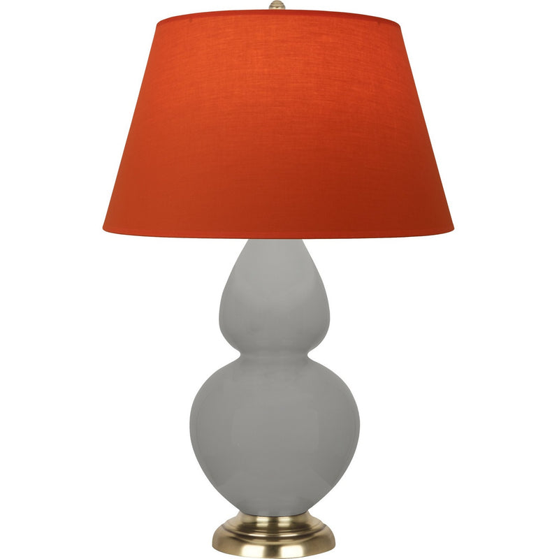 Robert Abbey MST55T One Light Table Lamp, Matte Smokey Taupe Glazed Ceramic w/Antique Natural Brass