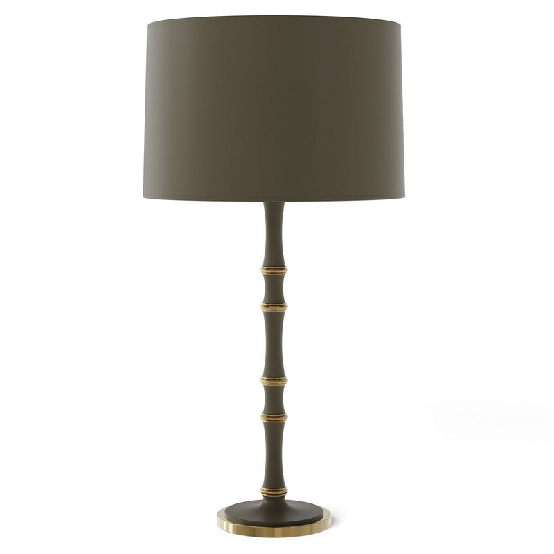 Robert Abbey MST71X One Light Table Lamp, Matte Smokey Taupe w/Modern Brass