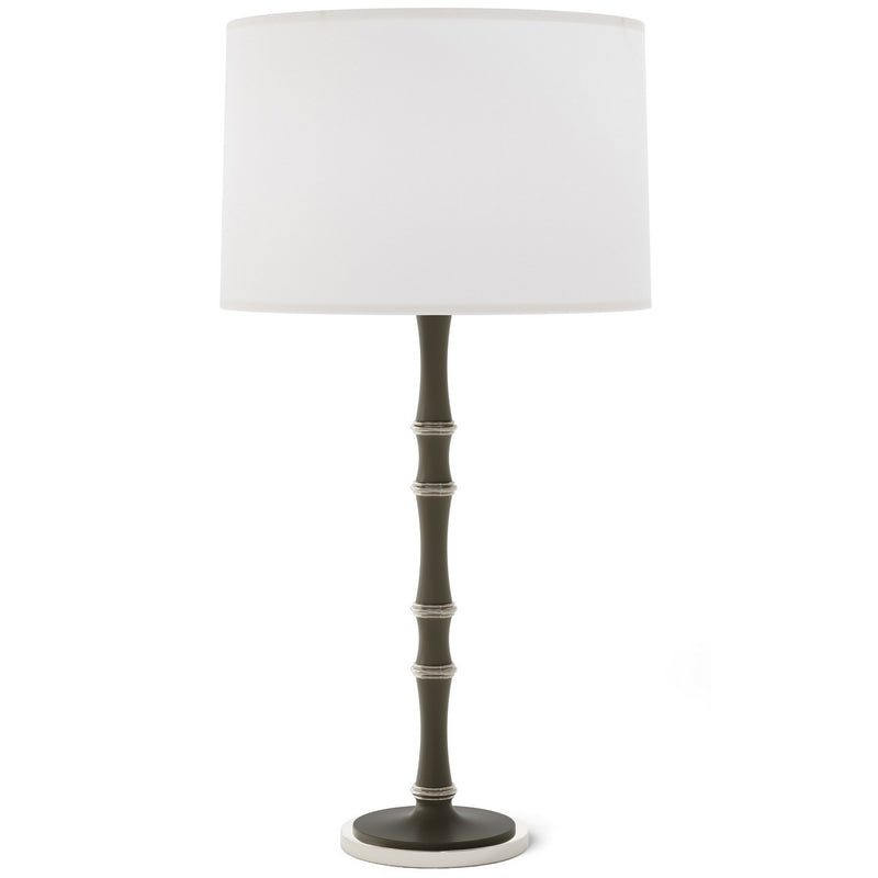 Robert Abbey MST72 One Light Table Lamp, Matte Smokey Taupe w/Polished Nickel