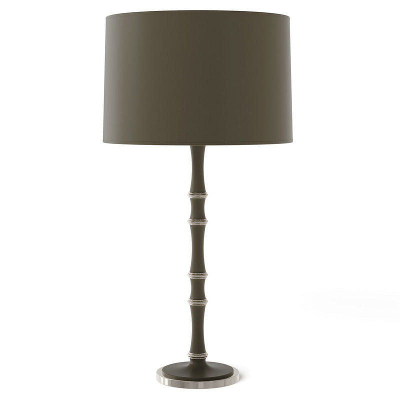 Robert Abbey MST72X One Light Table Lamp, Matte Smokey Taupe w/Polished Nickel