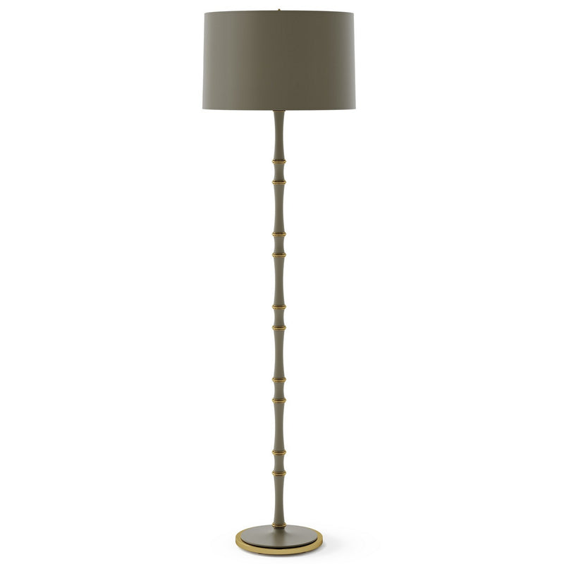 Robert Abbey MST73X One Light Floor Lamp, Matte Smokey Taupe w/Modern Brass