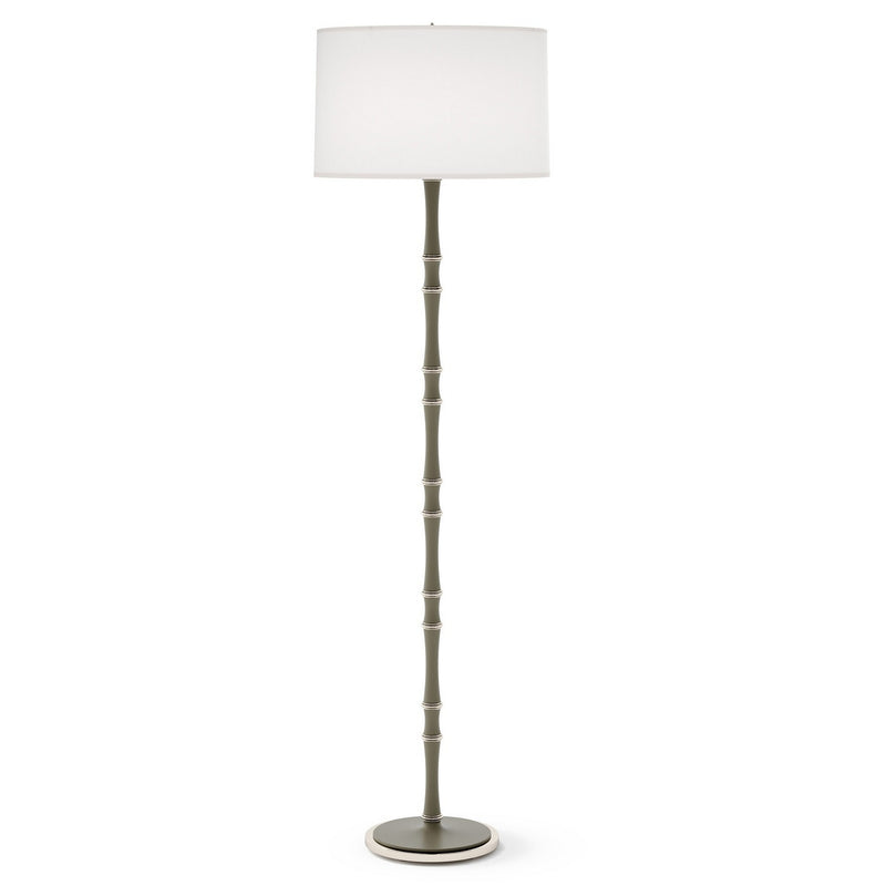 Robert Abbey MST74 One Light Floor Lamp, Matte Smokey Taupe w/Polished Nickel