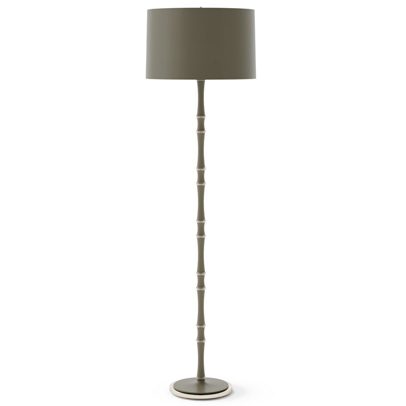 Robert Abbey MST74X One Light Floor Lamp, Matte Smokey Taupe w/Polished Nickel