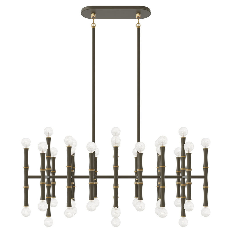 Robert Abbey MST77 42 Light Chandelier, Matte Smokey Taupe w/Modern Brass