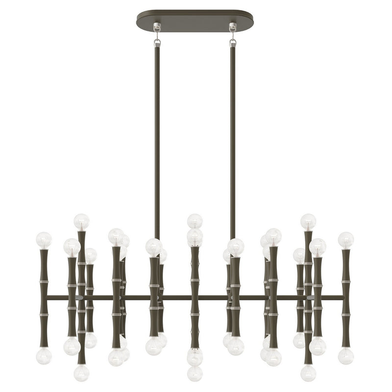 Robert Abbey MST78 42 Light Chandelier, Matte Smokey Taupe w/Polished Nickel