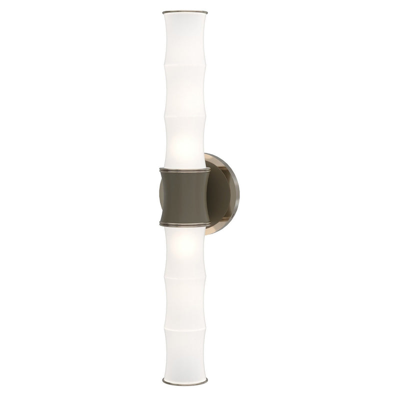 Robert Abbey MST84 Two Light Wall Sconce, Matte Smokey Taupe w/Polished Nickel