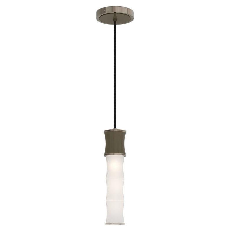 Robert Abbey MST86 One Light Pendant, Matte Smokey Taupe w/Polished Nickel