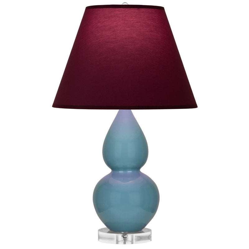 Robert Abbey OB13P One Light Accent Lamp, Steel Blue Glazed Ceramic w/Lucite