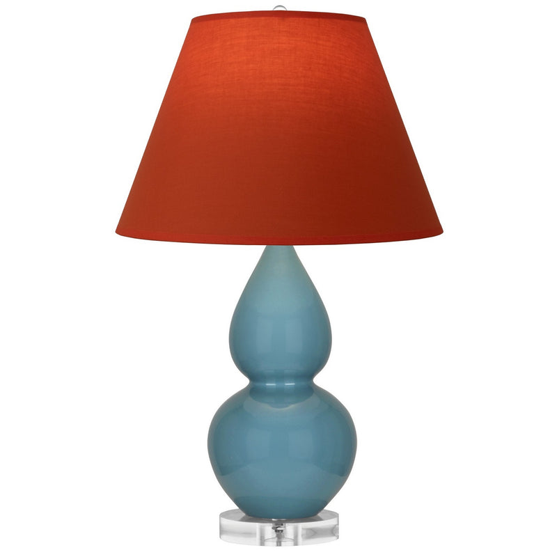 Robert Abbey OB13T One Light Accent Lamp, Steel Blue Glazed Ceramic w/Lucite