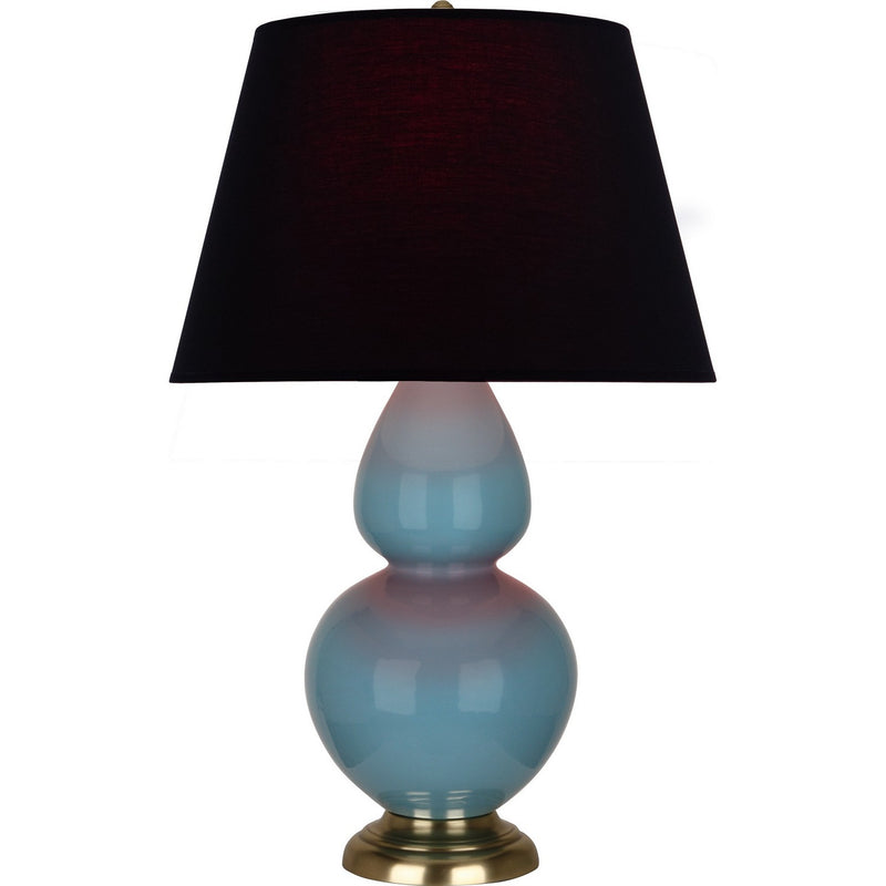Robert Abbey OB20K One Light Table Lamp, Steel Blue Glazed Ceramic w/Antique Natural Brass