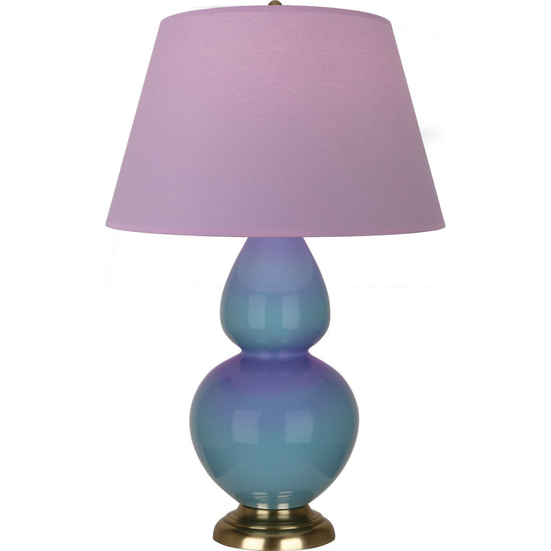 Robert Abbey OB20L One Light Table Lamp, Steel Blue Glazed Ceramic w/Antique Natural Brass