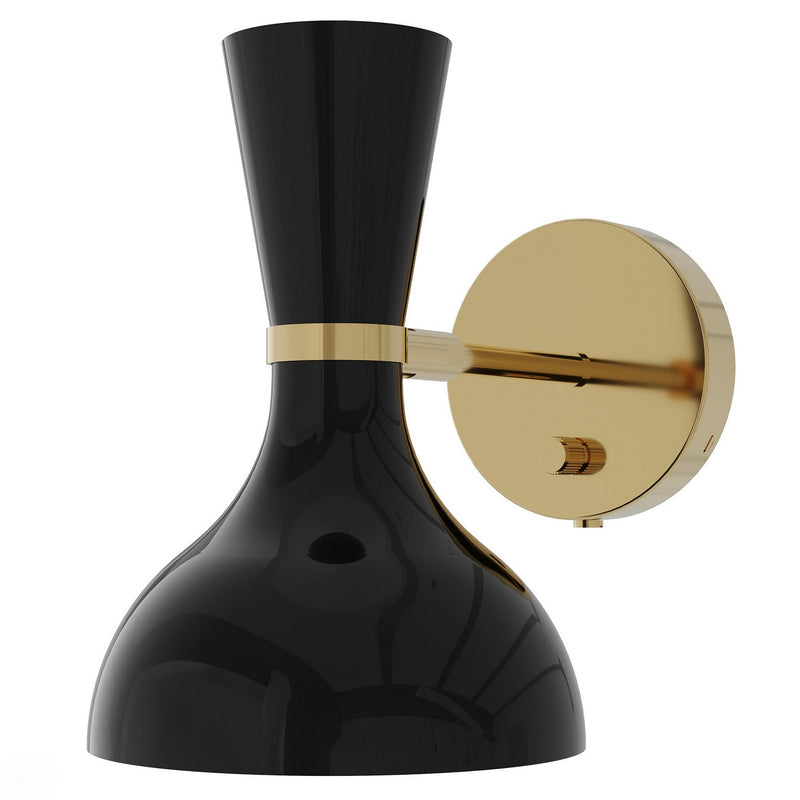 Robert Abbey OS05OS One Light Wall Sconce, Modern Brass w/Obsidian Painted
