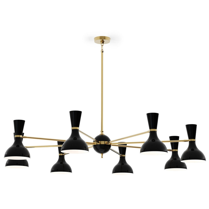 Robert Abbey OS08OS Eight Light Chandelier, Modern Brass w/Obsidian Painted