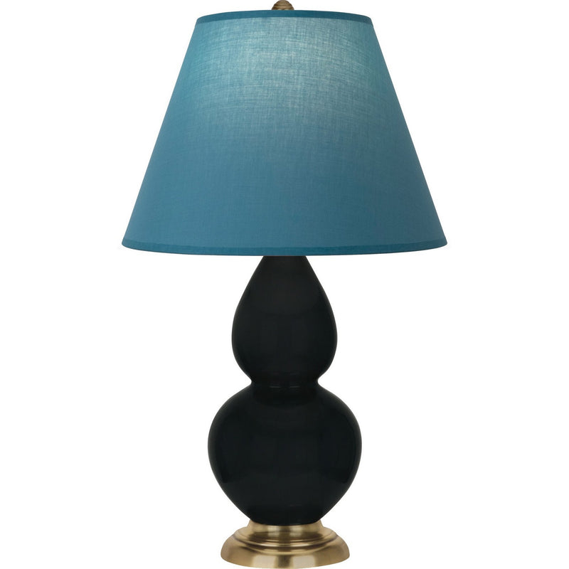Robert Abbey OS10B One Light Accent Lamp, Obsidian Glazed Ceramic w/Antique Natural Brass
