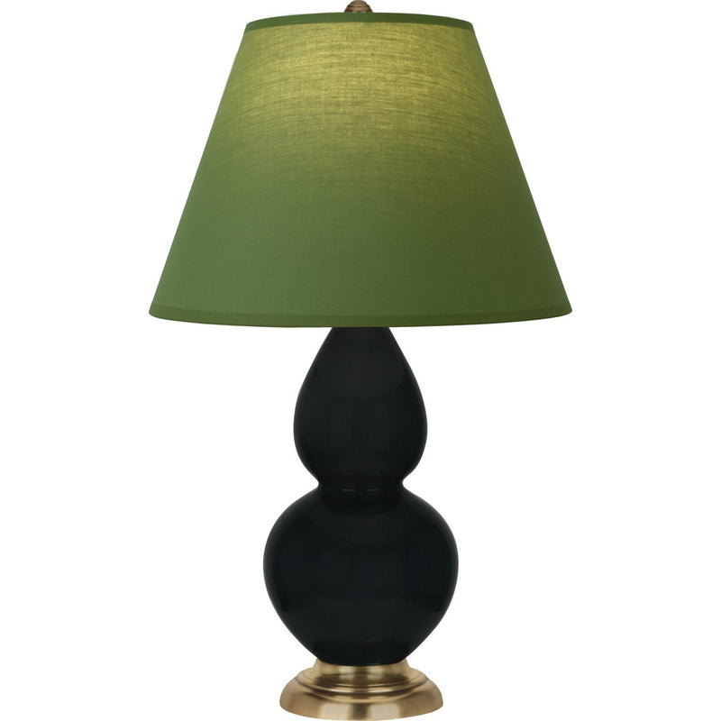 Robert Abbey OS10G One Light Accent Lamp, Obsidian Glazed Ceramic w/Antique Natural Brass