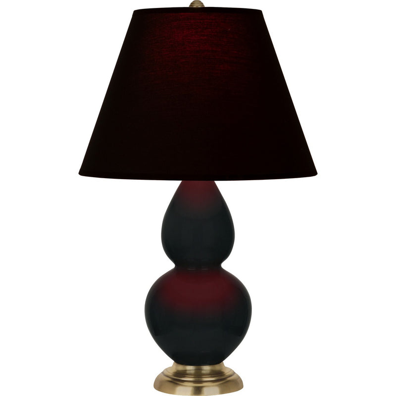 Robert Abbey OS10K One Light Accent Lamp, Obsidian Glazed Ceramic w/Antique Natural Brass