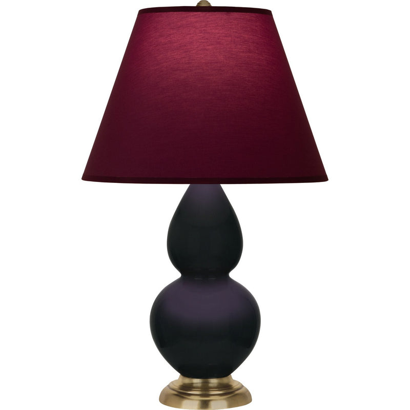 Robert Abbey OS10P One Light Accent Lamp, Obsidian Glazed Ceramic w/Antique Natural Brass
