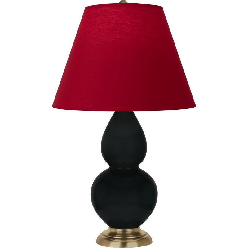 Robert Abbey OS10R One Light Accent Lamp, Obsidian Glazed Ceramic w/Antique Natural Brass