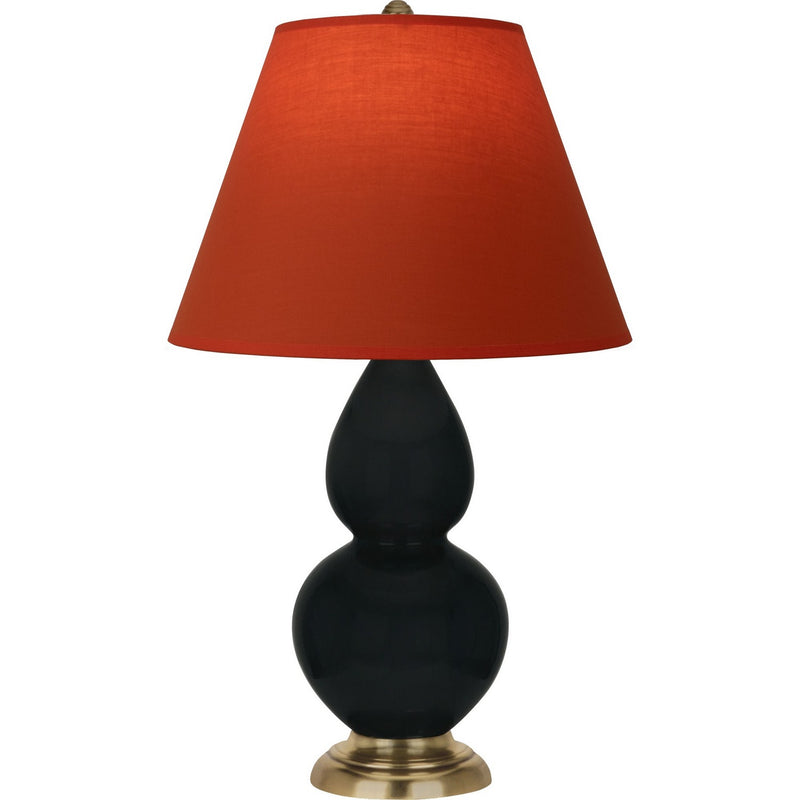 Robert Abbey OS10T One Light Accent Lamp, Obsidian Glazed Ceramic w/Antique Natural Brass