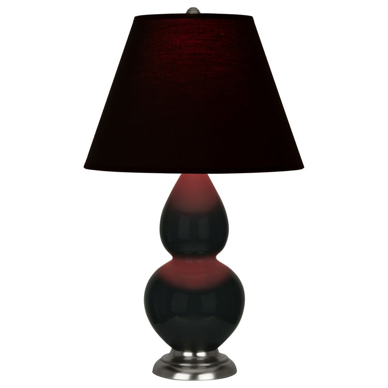 Robert Abbey OS12K One Light Accent Lamp, Obsidian Glazed Ceramic w/Antique Silver