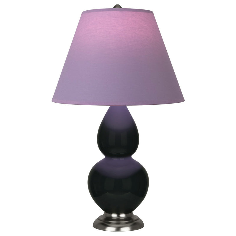 Robert Abbey OS12L One Light Accent Lamp, Obsidian Glazed Ceramic w/Antique Silver