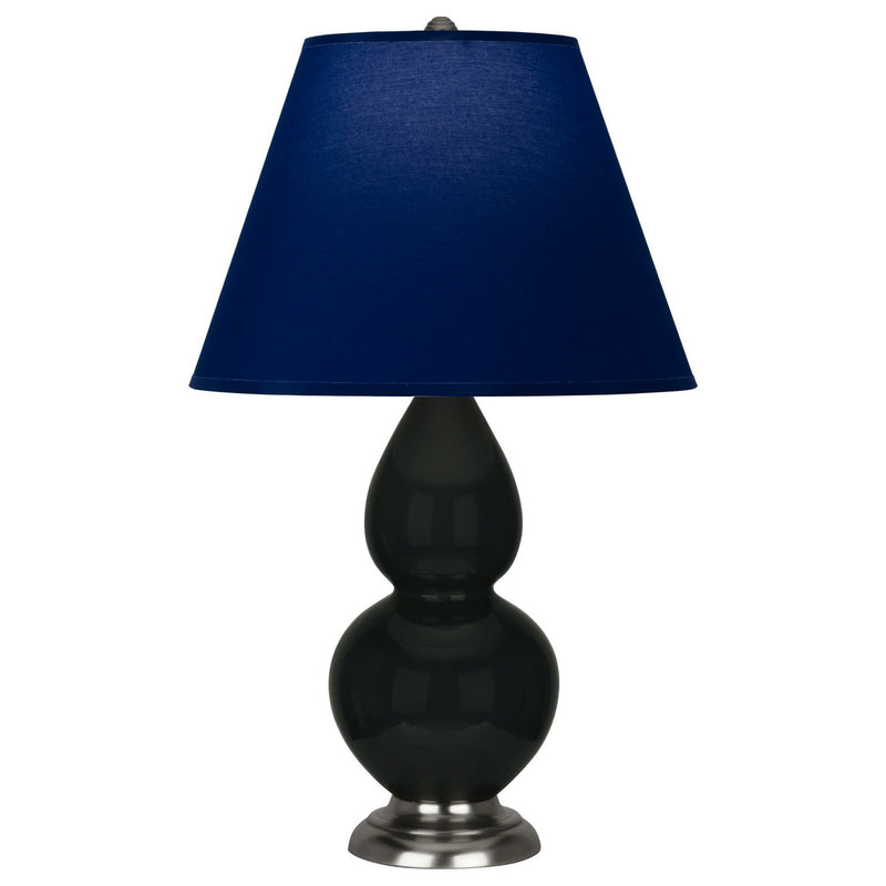 Robert Abbey OS12N One Light Accent Lamp, Obsidian Glazed Ceramic w/Antique Silver
