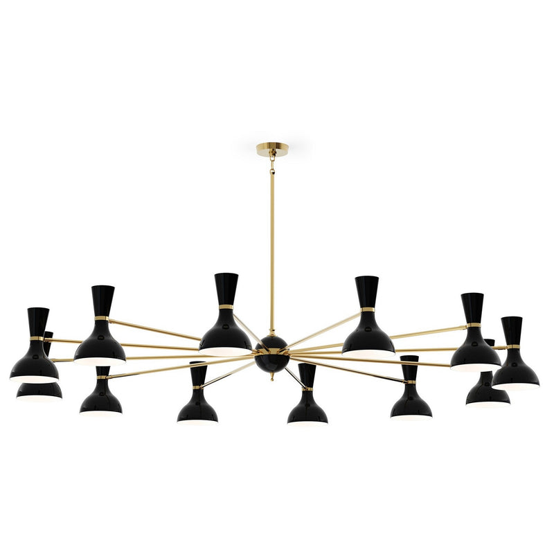 Robert Abbey OS12OS 12 Light Chandelier, Modern Brass w/Obsidian Painted