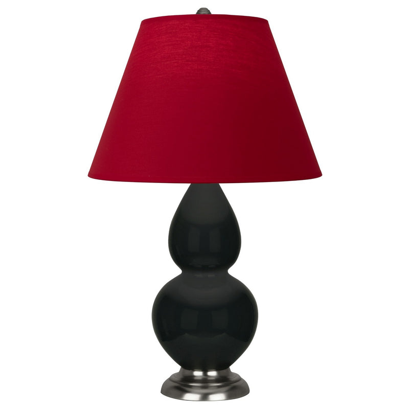 Robert Abbey OS12R One Light Accent Lamp, Obsidian Glazed Ceramic w/Antique Silver