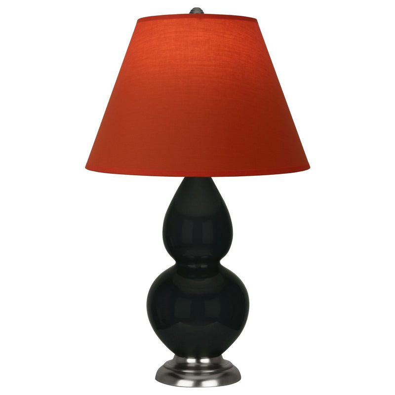 Robert Abbey OS12T One Light Accent Lamp, Obsidian Glazed Ceramic w/Antique Silver