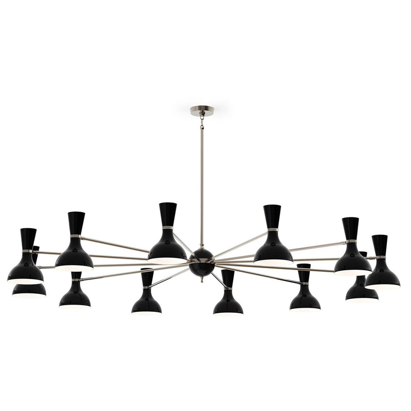 Robert Abbey OS13OS 12 Light Chandelier, Polished Nickel w/Obsidian Painted