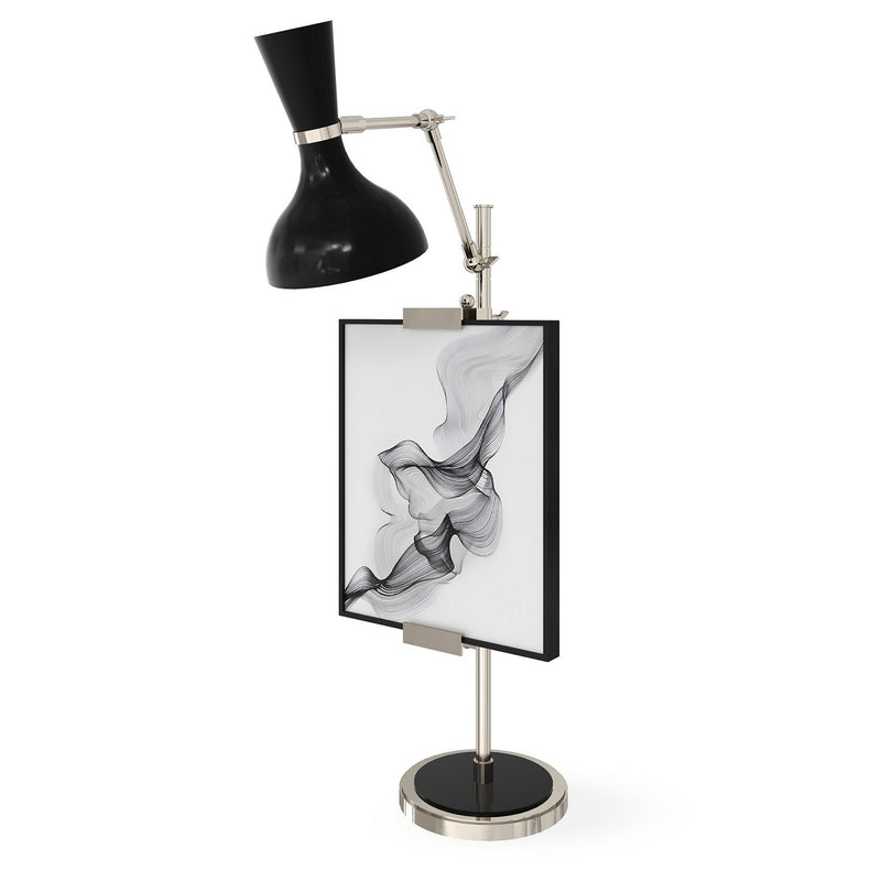 Robert Abbey OS15OS One Light Table Easel, Polished Nickel w/Obsidian Painted