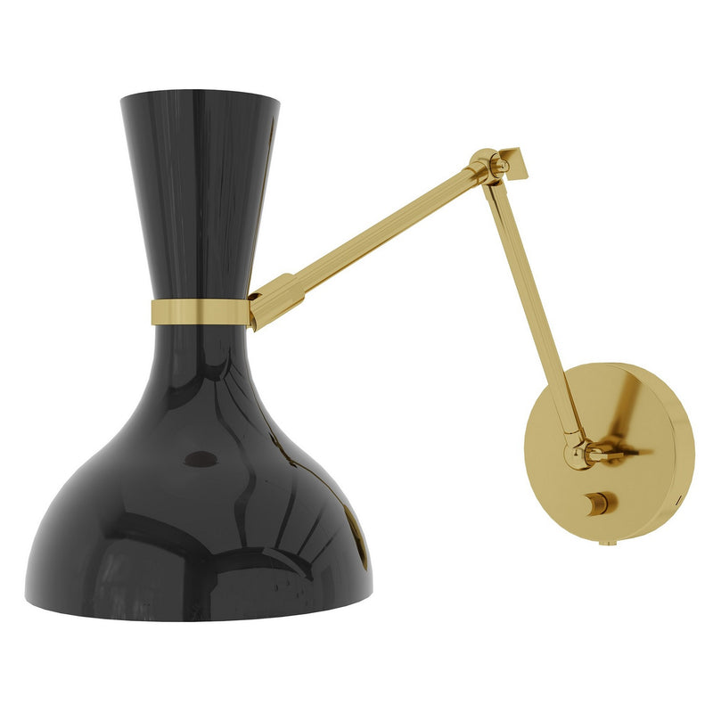 Robert Abbey OS18OS One Light Wall Sconce, Modern Brass w/Obsidian Painted