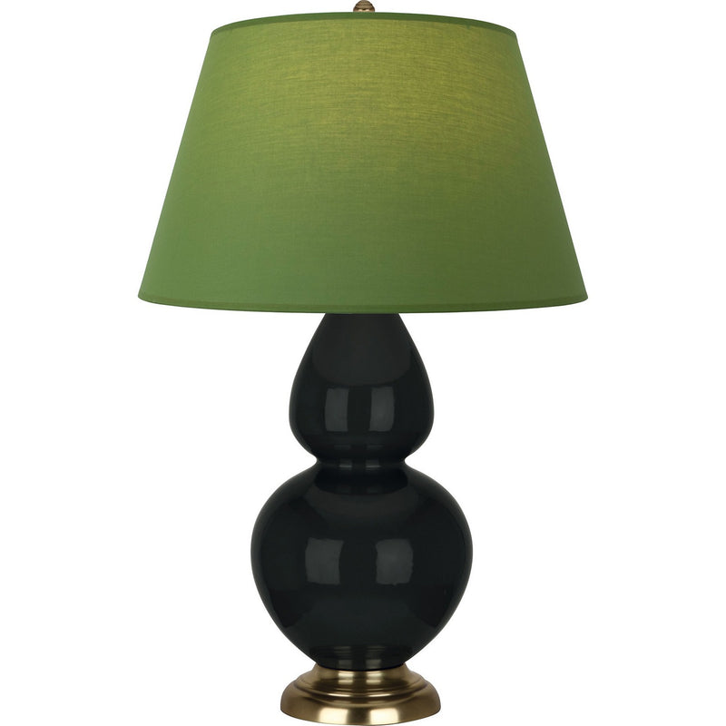 Robert Abbey OS20G One Light Table Lamp, Obsidian Glazed Ceramic w/Antique Natural Brass