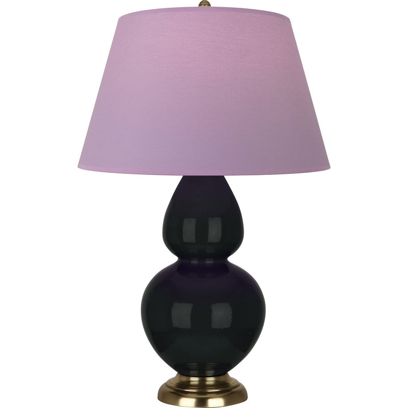 Robert Abbey OS20L One Light Table Lamp, Obsidian Glazed Ceramic w/Antique Natural Brass