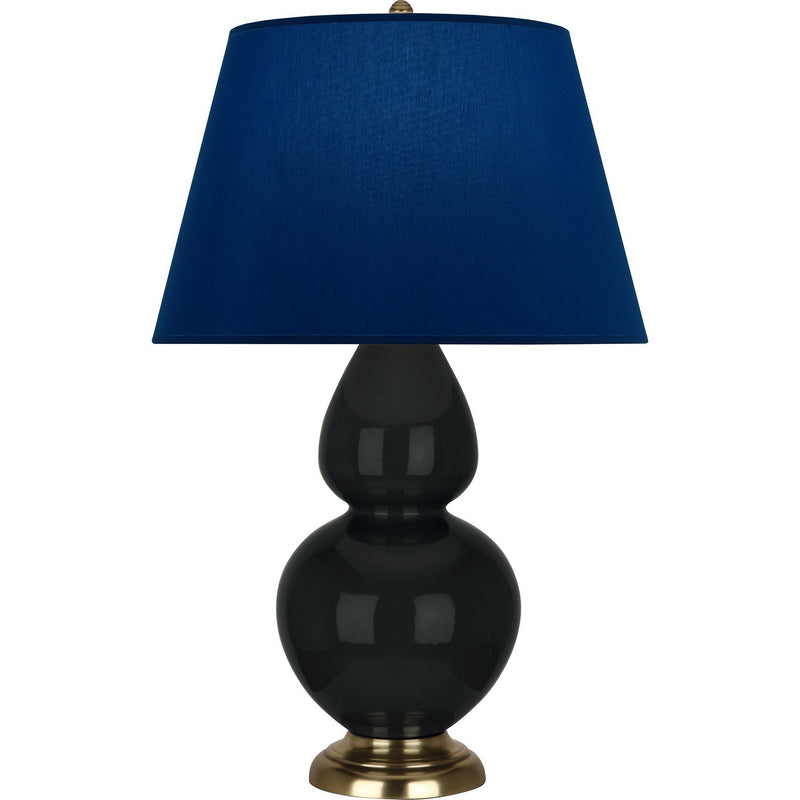 Robert Abbey OS20N One Light Table Lamp, Obsidian Glazed Ceramic w/Antique Natural Brass