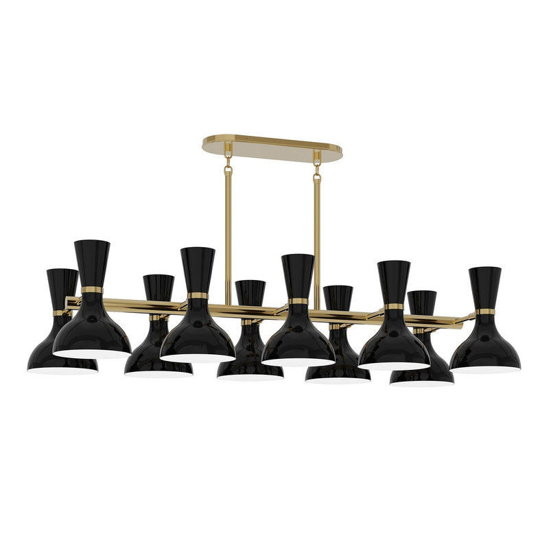 Robert Abbey OS20OS Ten Light Chandelier, Modern Brass w/Obsidian Painted
