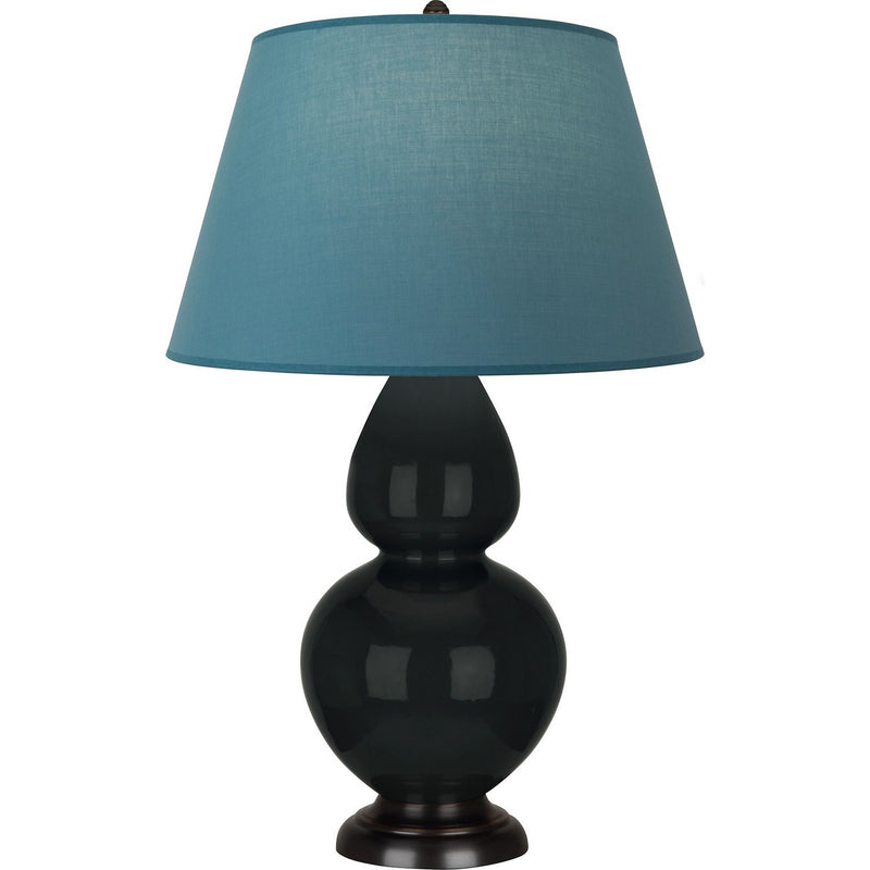 Robert Abbey OS21B One Light Table Lamp, Obsidian Glazed Ceramic w/Deep Patina Bronze