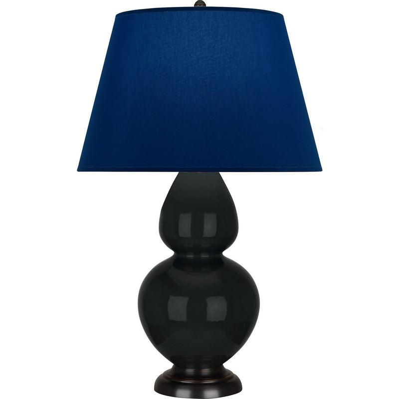 Robert Abbey OS21N One Light Table Lamp, Obsidian Glazed Ceramic w/Deep Patina Bronze