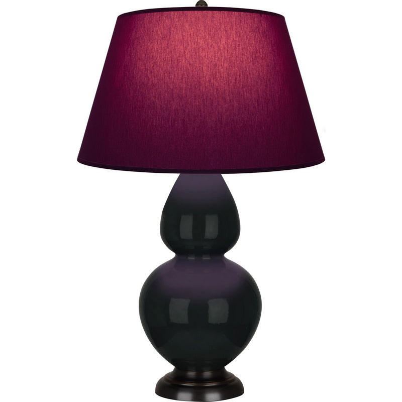 Robert Abbey OS21P One Light Table Lamp, Obsidian Glazed Ceramic w/Deep Patina Bronze