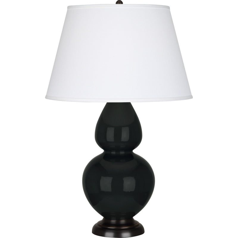 Robert Abbey OS21X One Light Table Lamp, Obsidian Glazed Ceramic w/Deep Patina Bronze