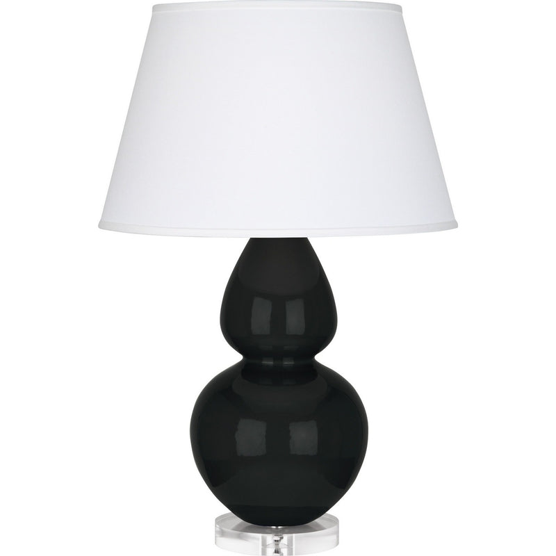 Robert Abbey OS23X One Light Table Lamp, Obsidian Glazed Ceramic w/Lucite