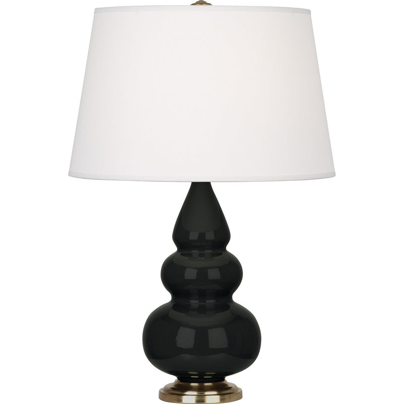 Robert Abbey OS30X One Light Accent Lamp, Obsidian Glazed Ceramic w/Antique Natural Brass