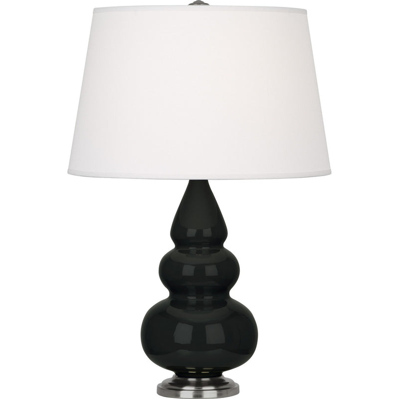 Robert Abbey OS32X One Light Accent Lamp, Obsidian Glazed Ceramic w/Antique Silver