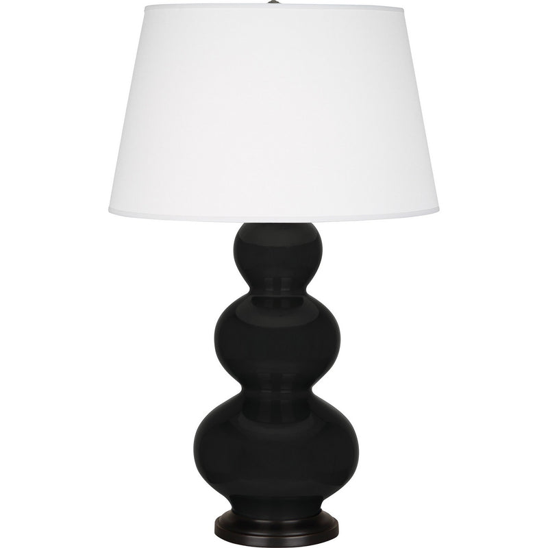 Robert Abbey OS41X One Light Table Lamp, Obsidian Glazed Ceramic w/Deep Patina Bronze
