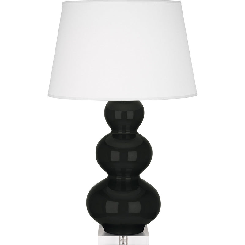 Robert Abbey OS43X One Light Table Lamp, Obsidian Glazed Ceramic w/Lucite