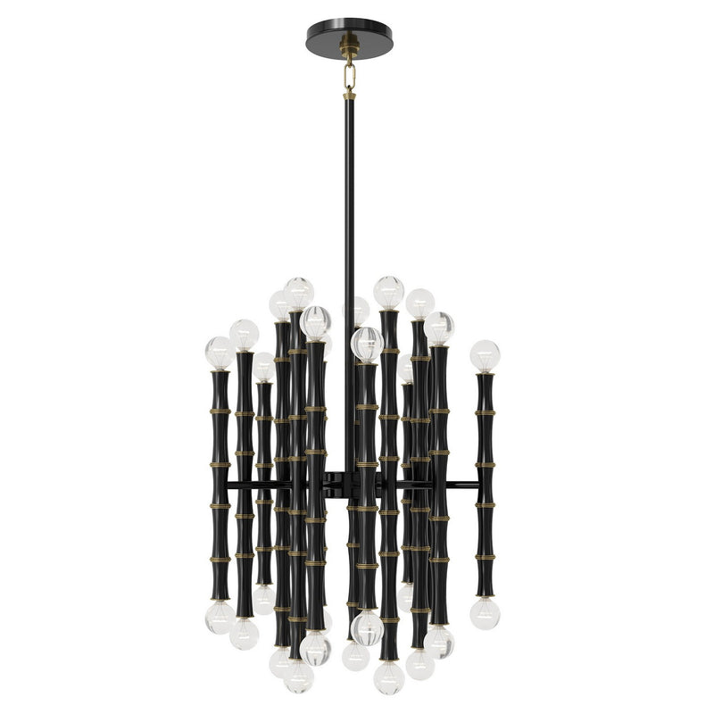 Robert Abbey OS48 30 Light Chandelier, Obsidian w/Modern Brass