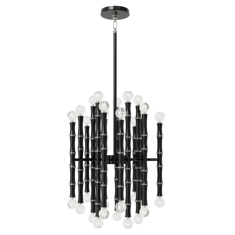 Robert Abbey OS49 30 Light Chandelier, Obsidian w/Polished Nickel