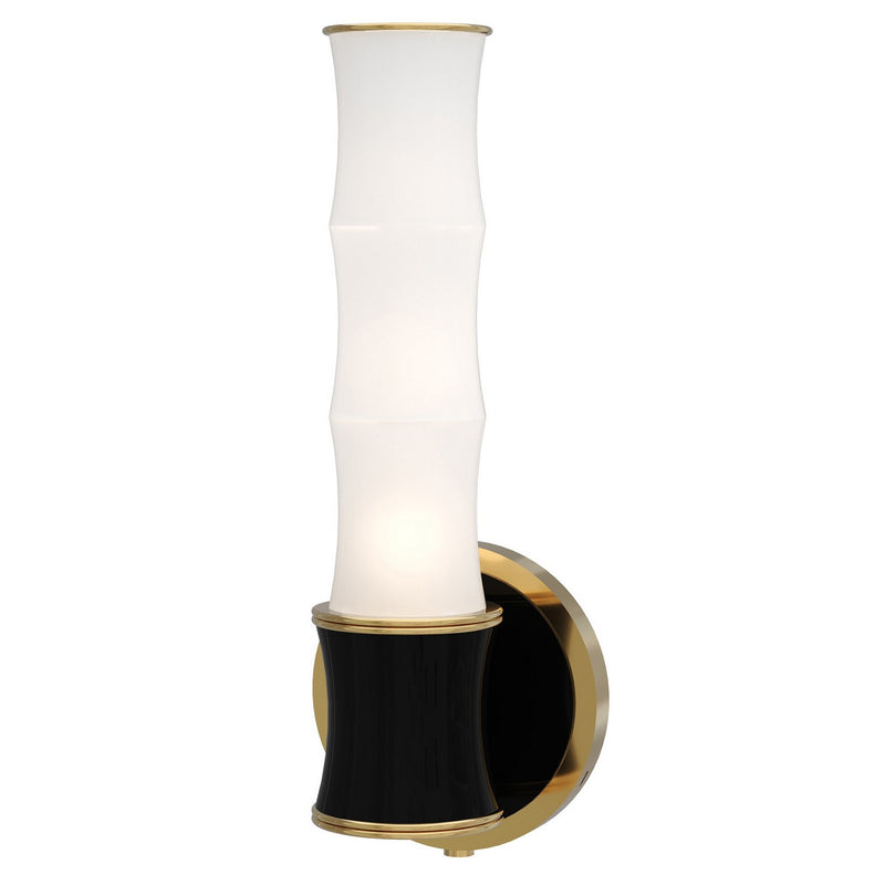 Robert Abbey OS68 One Light Wall Sconce, Obsidian w/Modern Brass