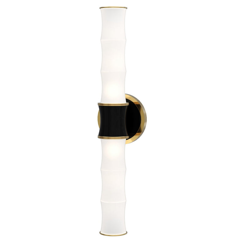Robert Abbey OS83 Two Light Wall Sconce, Obsidian w/Modern Brass